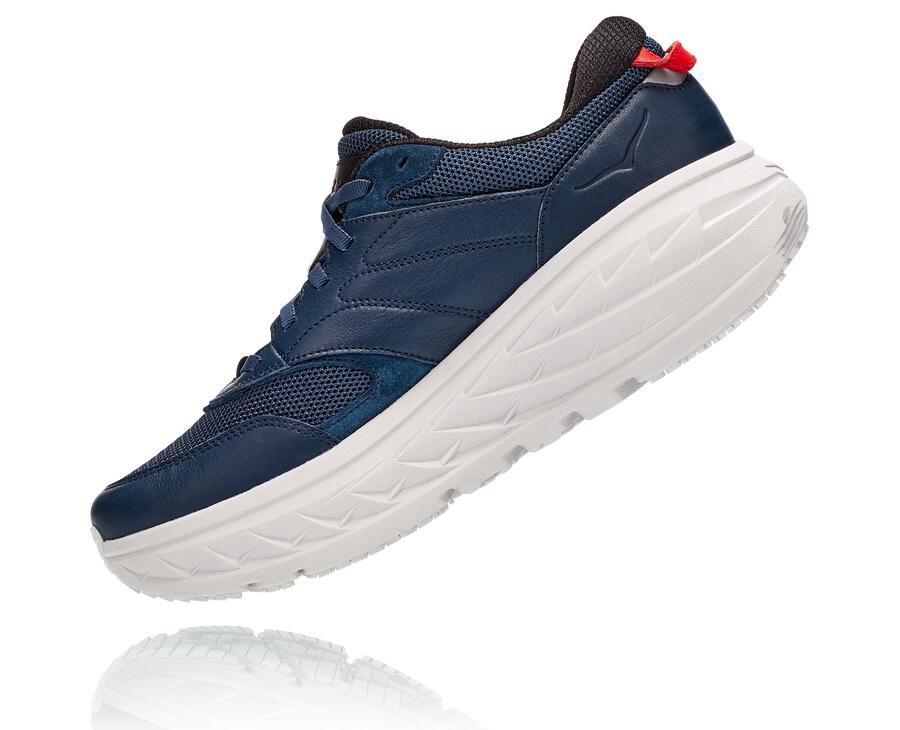 Running Shoes Mens - Hoka One One Bondi L - Navy/White - OSEZLWF-54